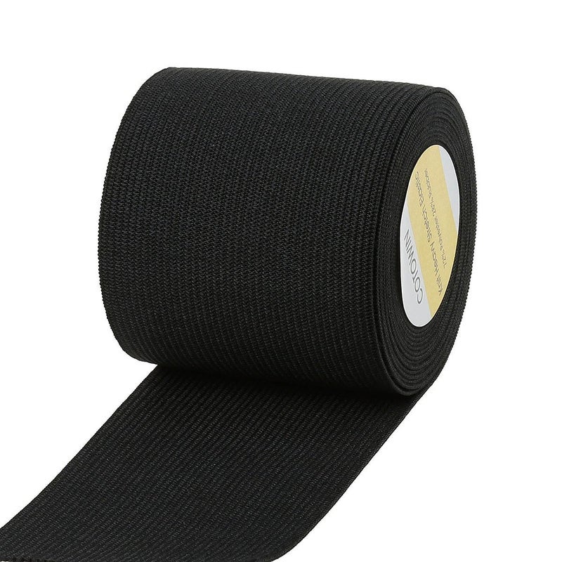 COTOWIN 2.5-Inch Black Knit Heavy Stretch High Elasticity Elastic Band 4 Yards - Image 3